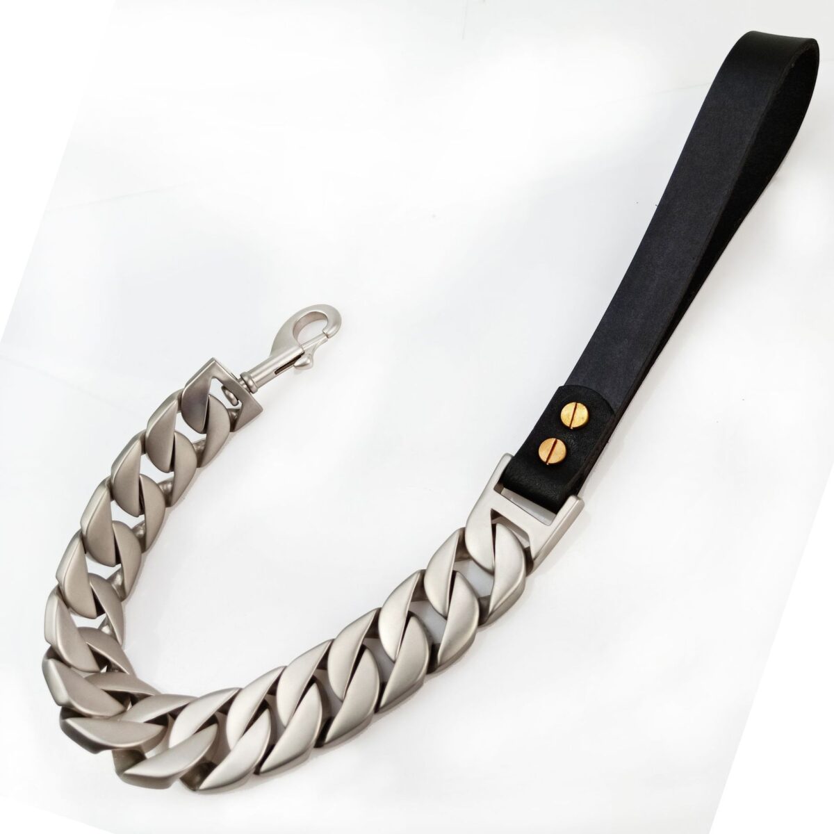 Pet Supplies Stainless Steel 32 Cast Traction Chain, Sandblasted Traction Black Handle - Image 4