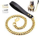 19mm Stainless Steel Golden Pet Dog Titanium Steel Leash - Image 5