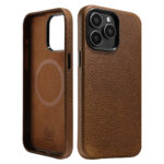 Magnetic Retro Genuine Cattlehide Leather Surface Phone Case - Image 3