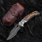 Outdoor Survival Camping Damascus Steel Folding Knife - Image 7