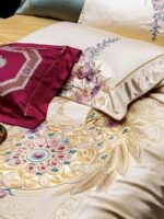 140s Silk Cotton Long-staple Cotton Embroidery Four Piece Home Textiles Set - Image 3