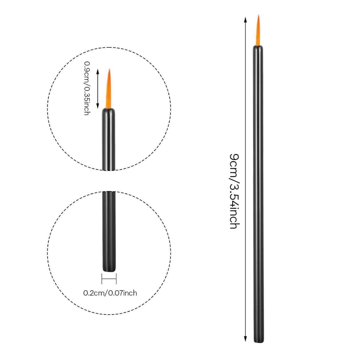 One Hundred Pack Disposable Eyeliner Brushes - Ultra-Fine Point Applicators, Black Cosmetic Eye Wands For Precise Makeup Application - Image 3
