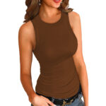 New Solid Color Printed Round Neck Vest For Women - Image 5