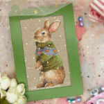 DMC Thread Cross Stitch Kit Sweater Animal Rabbit Decorative Painting - Image 3