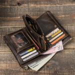 Black Angel Leather RFID Anti-theft Brush Men's Wallet - Image 5