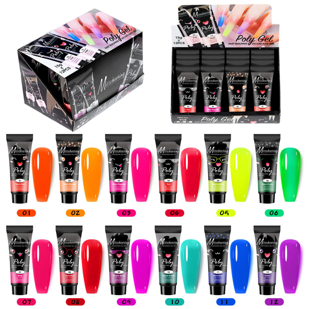 12 Color Extender Sequin Nail Enhancement Set - Image 4