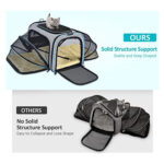 Carrier For Cat Pet Airline Approved Expandable Foldable Soft Dog Carrier Opened Doors Reflective Tapes Cat Travel Bag - Image 4