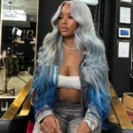 Gradient Color Headgear Gray Blue Female - Image 2