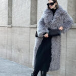 Gray Lapel Extended Plush Coat Warm Thickened Fleece-lined - Image 3