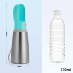 Portable Dog Water Bottle 700ml Stainless Steel Leak Proof Puppy Water Dispenser With Drinking Feeder For Pets Travel Walking Hiking And Outdoor Activities - Image 3