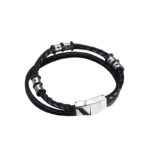 Stainless Steel Woven Leather String Couple Bracelet - Image 4