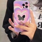 Color Butterfly Stand Silicone Phone Case - Image 5