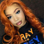 European And American Dark Orange Wig Hair Set Smooth Hair - Image 5