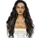 Golden Big Wave Long Chemical Fiber Lace Wig Female Headgear