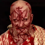 Horror Headgear Bald Old Man Blood Scar Mask Party Props - Image 2
