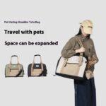 Outdoor Portable One-shoulder Crossbody Breathable Light Canvas Cat Bag Pet Bag
