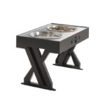 Pet Lifting Table Foldable Dog Drinking Bowl Adjustable Height Dog Bowl Stainless Steel Slow Food Double Bowl Pet Supplies - Image 2
