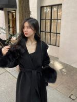 Double-sided Mink Cashmere Large Lapel Long Coat - Image 6
