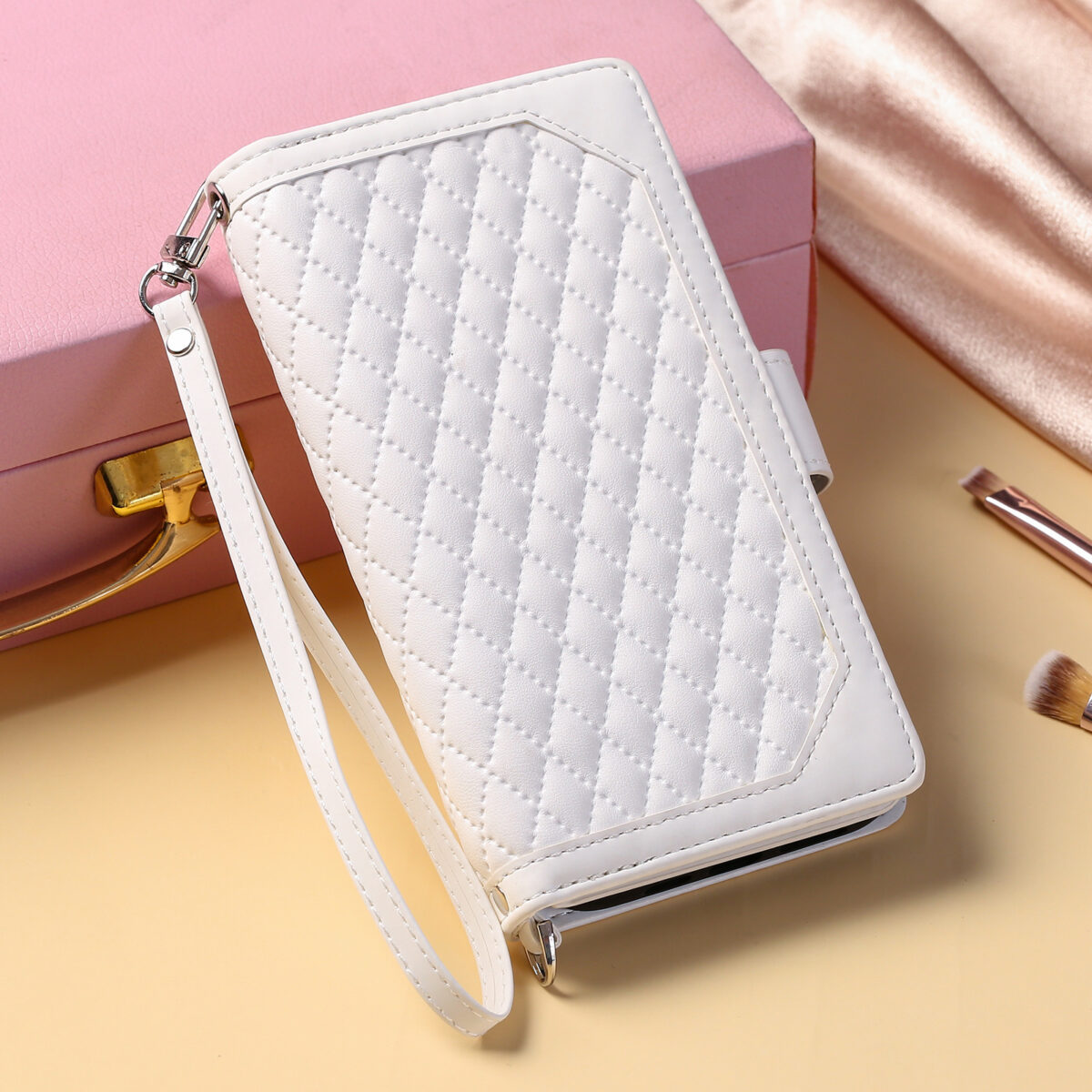 Crossbody Plaid Multi-functional Zipper Bag Mobile Phone Case - Image 6