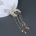 Rhinestone Butterfly Wind Chime Tassel Hairpin - Image 3