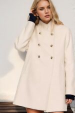 Solid Color Slim Women Woolen Coat Outerwear - Image 7