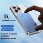 Digital Display Aluminum Alloy Lightweight Magsafe Magnetic Wireless Power Bank - Image 3