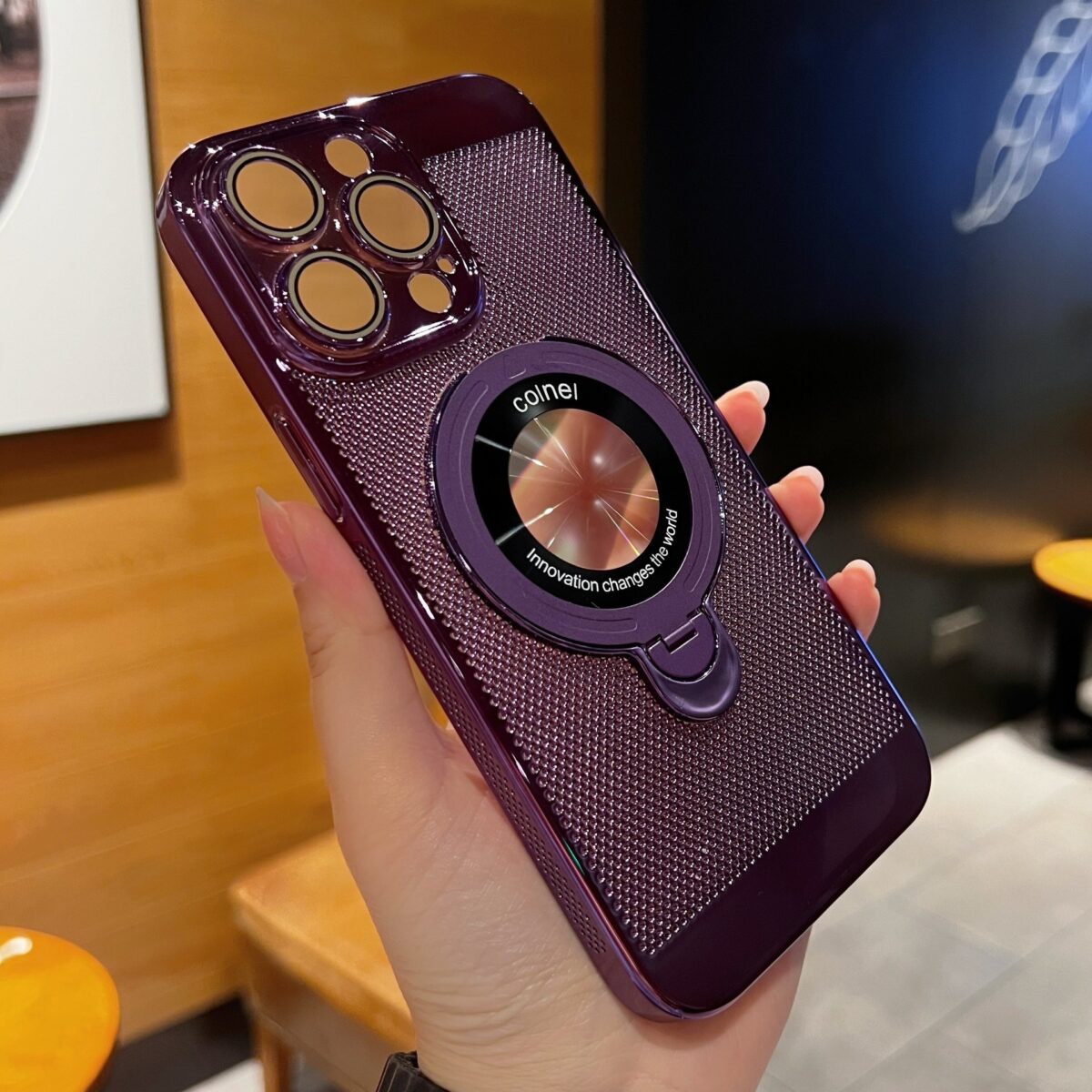 Rotary Magnetic Adhesive Bracket Electroplating Heat Dissipation Suitable For 15 Phone Case - Image 5