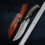 Damascus Steel Handmade High Hardness Outdoor Wilderness Survival Knife - Image 3