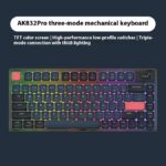 Ajazz AK832PRO Color Screen Wired Bluetooth 24 Three-mode Mechanical Keyboard Gasket Structure Short Axis PBT Key Cap - Image 7