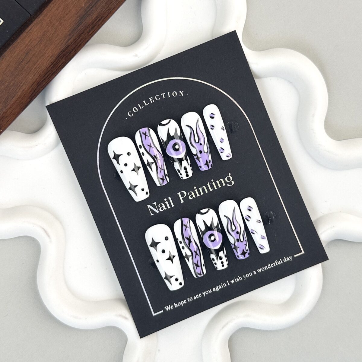 Mid-length Hand-painted Cartoon Hand-worn Fake Nails - Image 3
