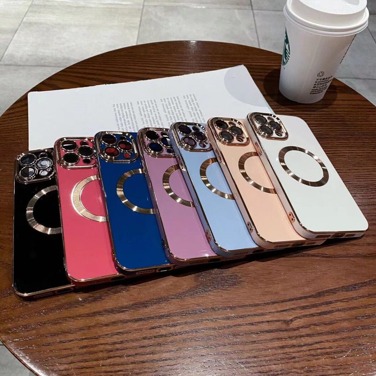 Applicable To 15 Series Solid Color Brushed 6D Electroplating Magnetic Phone Case - Image 3