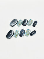Women's Handmade Custom Dark Blue Cat's Eye Rhinestone White Niche High-grade Wear Armor - Image 4