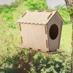 DIY Bird House Yard Gift Shelter Outdoor Unfinished Bird Nest Wooden Nesting Box - Image 4