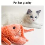 Pet Gravity Shrimp Plush Toy USB Charging Simulate Lobster Electric Jumping Cat Toys, Simulation Lobster Dog Toy, USB Charging With Catnip Plush Cat Toy, Pet Dog Cats Stuffed Interactive Toy - Image 2