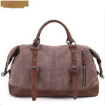 Canvas Traveling Crazy Horse Leather Casual Travel Messenger Shoulder Bag Large Capacity - Image 8