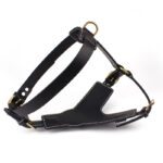 Black Cowhide Pet Leather Chest Strap - Image 3