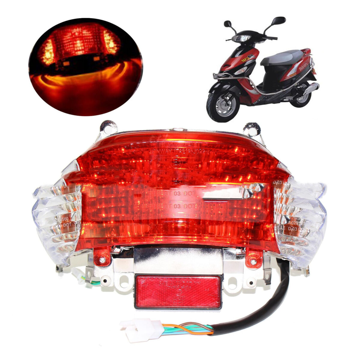Motorcycle Guangyang 50 Tail Light Kobayashi Hai 50 Tail Light Xiao Guanyang 50 Light Rear Turn Signal Tail Light - Image 1