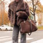 Warm Fashion Loose-fitting Long Sleeves Plush Brown Coat - Image 2