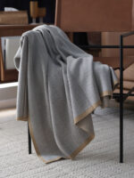 Gray Knitted Chenille Wool Cover Blanket - Image 10