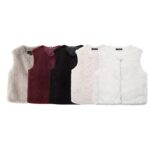 Women's New French Minority Faux Fur Sleeveless Crew Neck Vest - Image 2