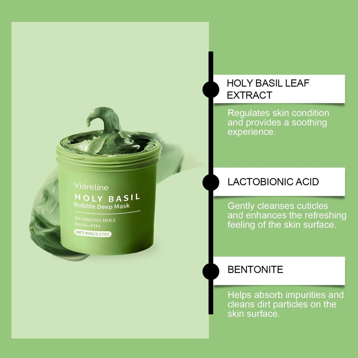 Holy Basil Bubble Deep  Mask Set - Image 5