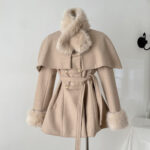Women's Ring Fashionable Cape Cloak Wool Coat - Image 2