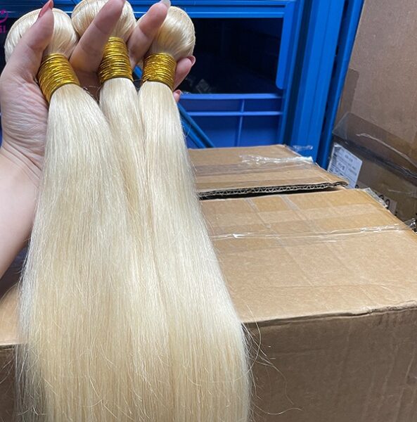 Hair Curtain Bone Straight Fake Gold