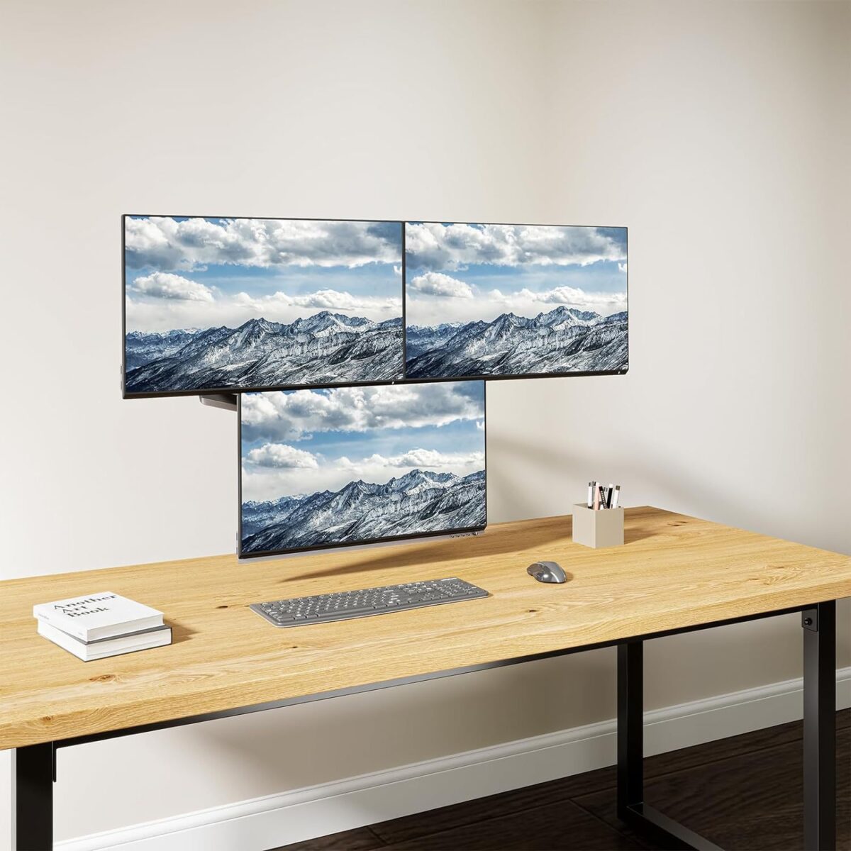 Suitable For 27-inch Screen Three-arm Gas Spring With Advanced Computer Monitor Holder Arm - Image 1