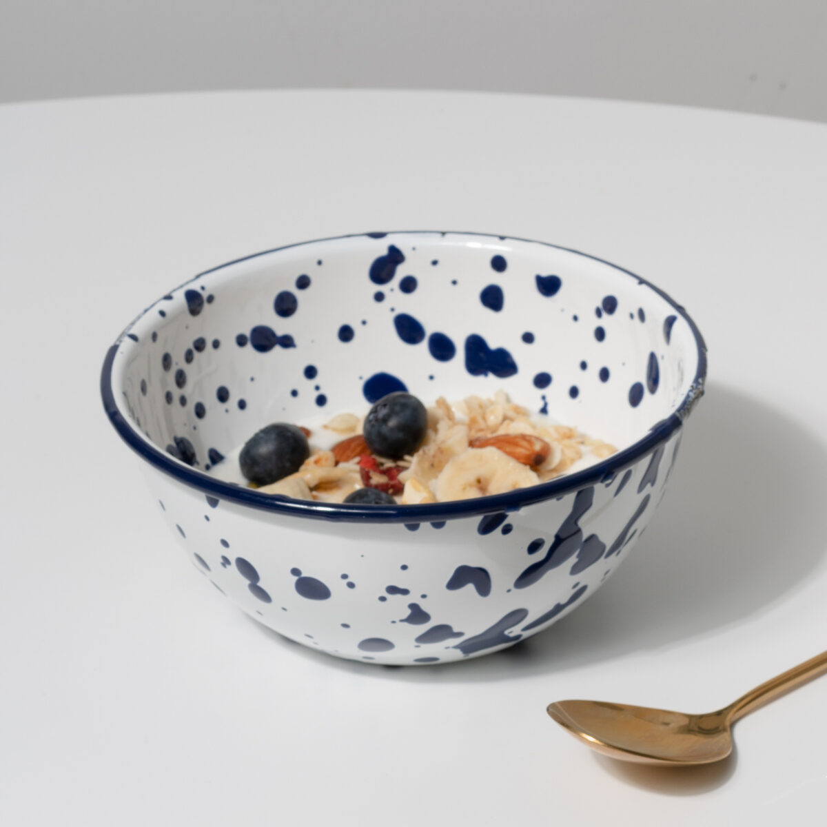 Handmade Ink-splashed Enamel Fruit Plate Enamel Water Cups Dishes Tableware - Image 1