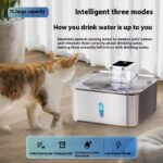 Wireless Cat Water Fountain Stainless Steel Rechargeable - Image 2