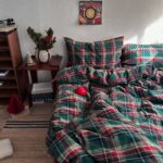 Ins Nordic Simple Plaid Christmas Cotton Yarn-dyed Washed Cotton Four-piece Set - Image 4