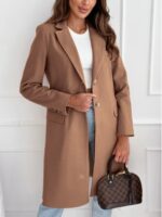 Simplicity Mid-length Button Woolen Coat Outerwear - Image 6