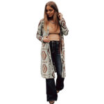Autumn New Geometric Printed Knitted Cardigan For Women - Image 6