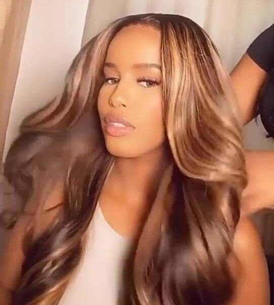 Medium And Long Curly Fashion Female Big Wave Real Human Hair Wig